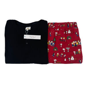 BedHead Pajama Set Womens‎ XL Long Sleeve Peanuts Christmas